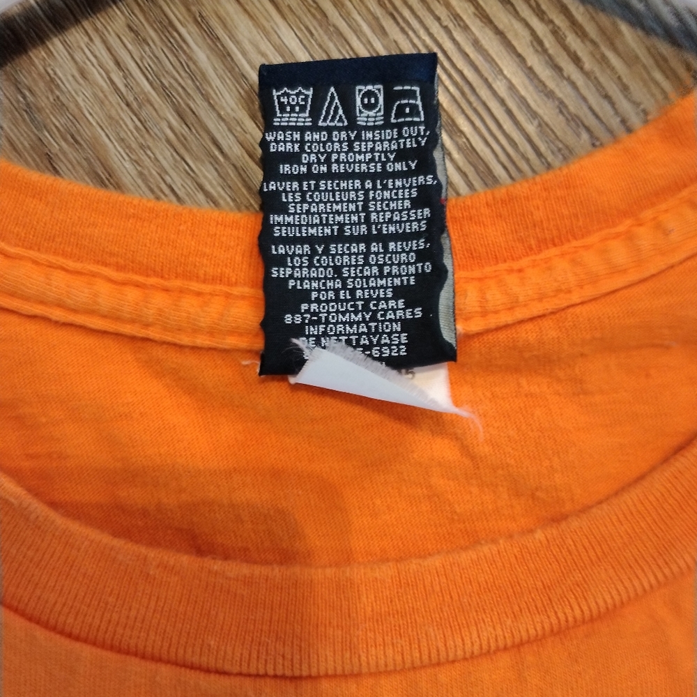 Men's Vtg Tommy Hilfiger Tommy Jeans T-shirt Orange Size M Medium Cotton #28 - Picture 3 of 10